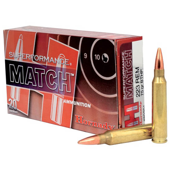 HORN SUPERFORMANCE MATCH 223REM 75GR BTHP 20/10 - Ammunition